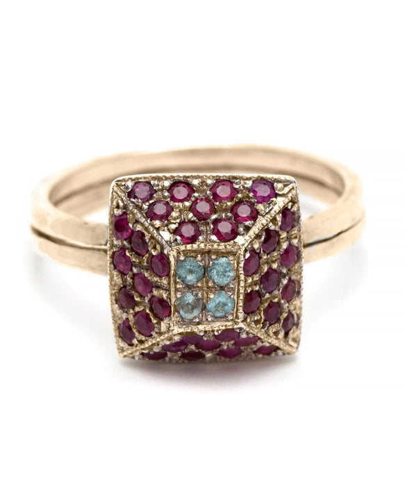 Pave Pyramid Slice Ring